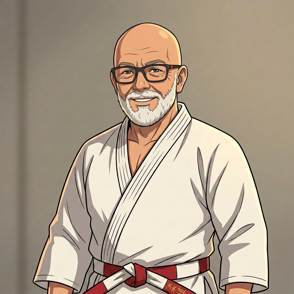 Michel, fondateur du club, en kimono
